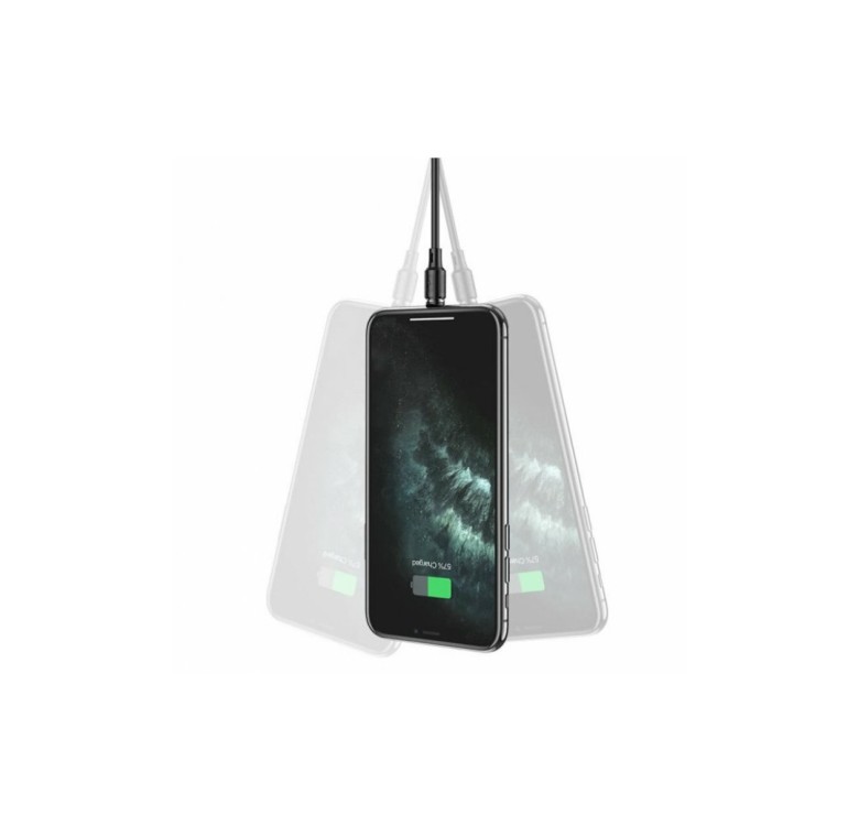 Магнітний силіконовий кабель Hoco X52 / Lightning (Iphone) - USB / 360 градусів / Круглий / 100 см. / Чорний