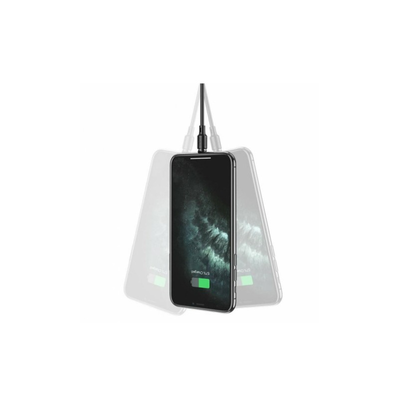 Магнітний силіконовий кабель Hoco X52 / Lightning (Iphone) - USB / 360 градусів / Круглий / 100 см. / Чорний