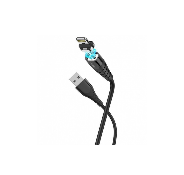 Магнітний силіконовий кабель Hoco X63 / Lightning (Iphone) - USB / 100 см. / Чорний