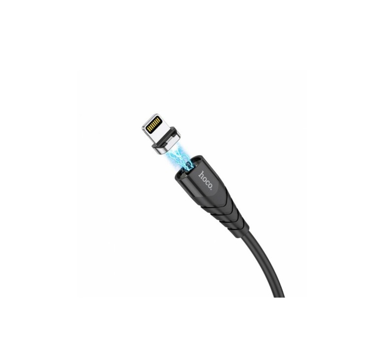 Магнітний силіконовий кабель Hoco X63 / Lightning (Iphone) - USB / 100 см. / Чорний