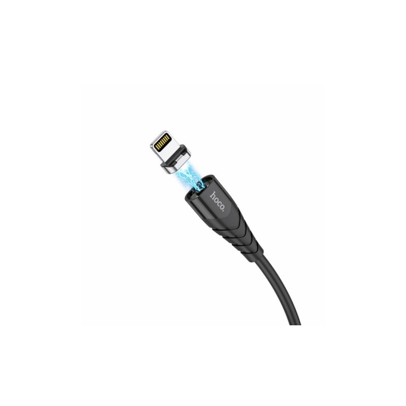 Магнитный силиконовый кабель Hoco X63 / Lightning (Iphone) - USB / 100 см. / Черный