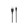 Кабель XO-NB143 / Type-C - USB / Нейлоновий / 2 ампера / 2 метра / Чорний
