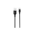 Кабель XO-NB143 / Type-C - USB / Нейлоновий / 2 ампера / 2 метра / Чорний