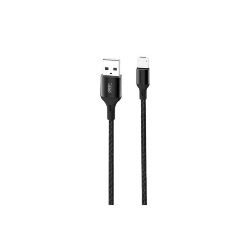 Кабель XO-NB143 / Micro - USB / Нейлоновый / 2 ампера / 2 метра / Черный