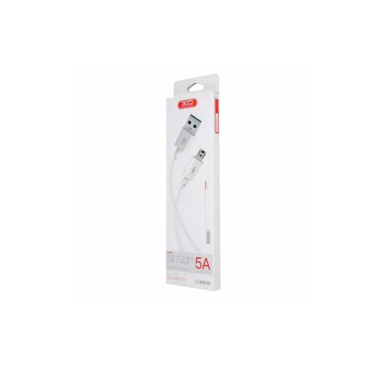 Кабель XO-NB119 / Micro - USB / 5 ампер / 1 метр / Білий