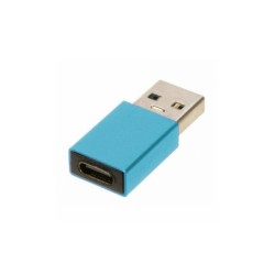 Переходник USB 3.0 TU001 / USB-Type-C / Металлический / Голубой