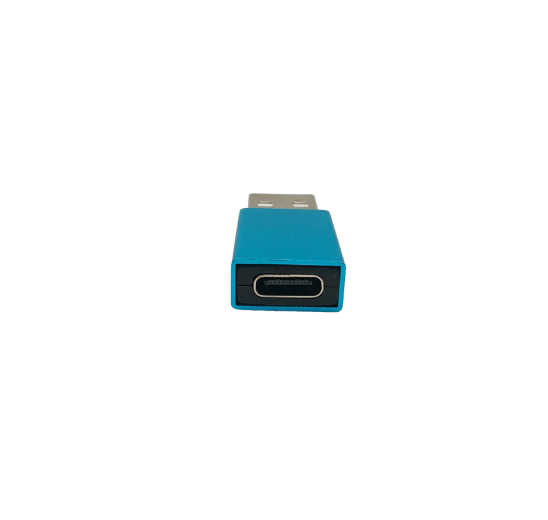Перехідник USB 3.0 TU001 / USB - Type-C / Металевий / Блакитний