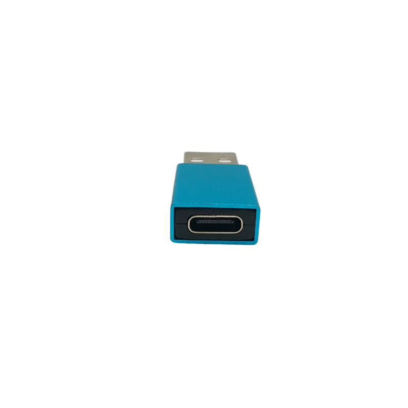 Перехідник USB 3.0 TU001 / USB - Type-C / Металевий / Блакитний