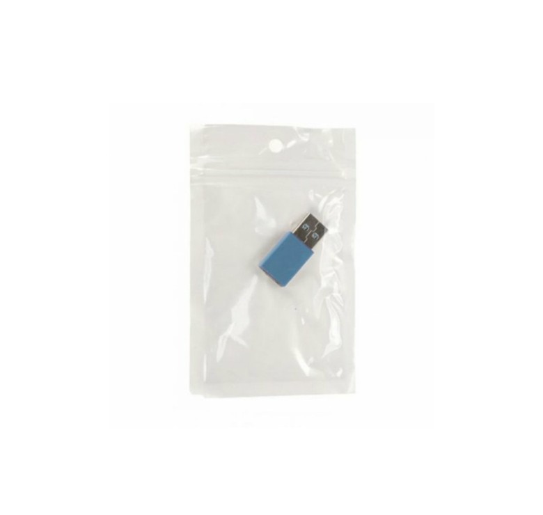 Перехідник USB 3.0 TU001 / USB - Type-C / Металевий / Блакитний