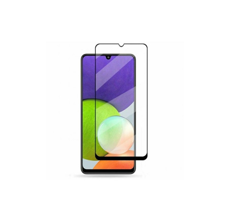 Загартоване захисне скло на Samsung Galaxy A22 (4G) SM-A225 / Чорна рамка