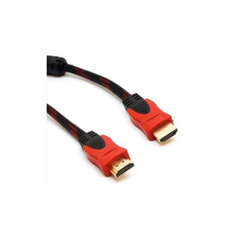 Кабель HDMI - HDMI / V1.4 / 1.5 метра / Нейлоновий / Чорний