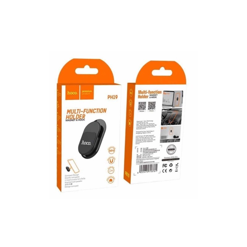Держатель смартфона универсальный магнитный для дома и автомобиля / Hoco PH19 / Черный