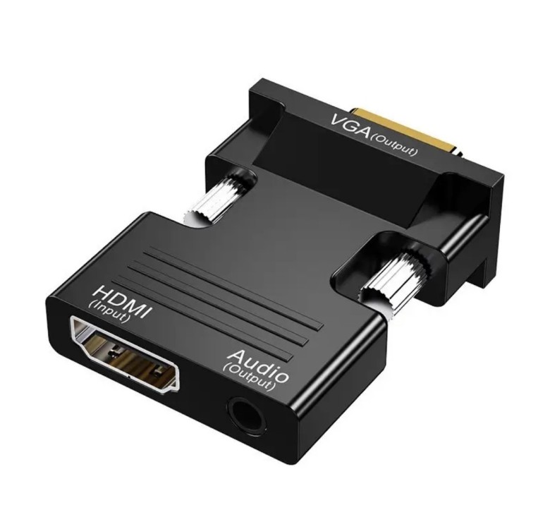 Перехідник HDMI - VGA для передачі відео і аудіо сигналу / Чорний