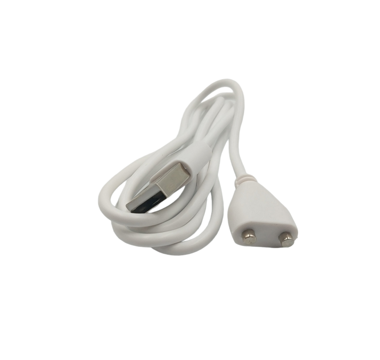 Магнітний USB кабель для масажерів і портативних пристроїв - 80 см, 10 мм, білий