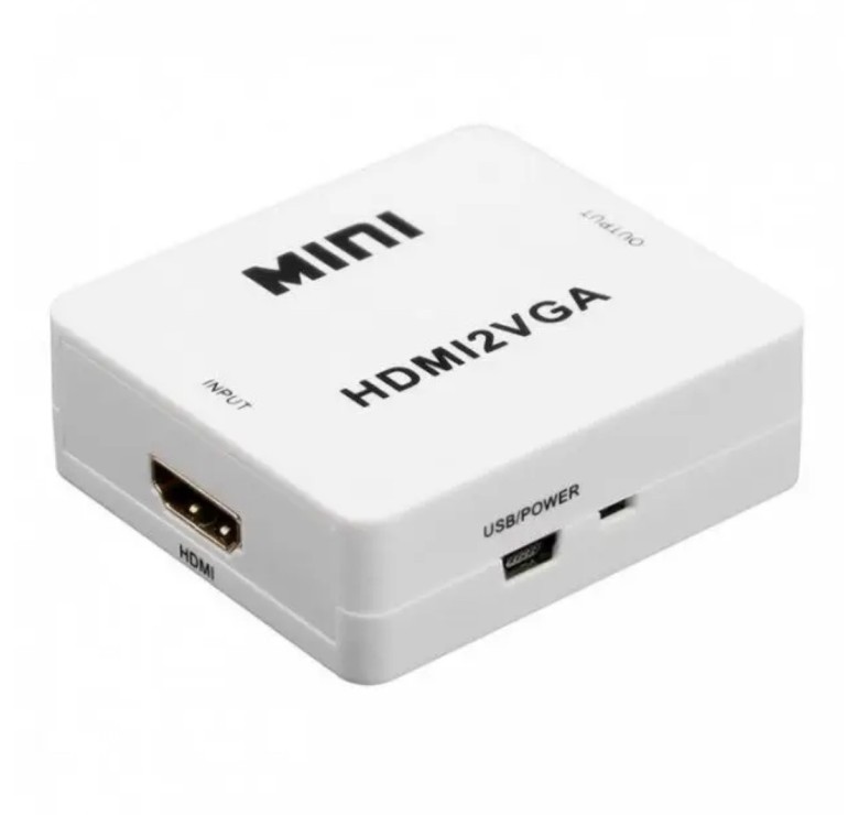 Перехідник HDMI - VGA для передачі відео і аудіо сигналу / 1080p / Білий