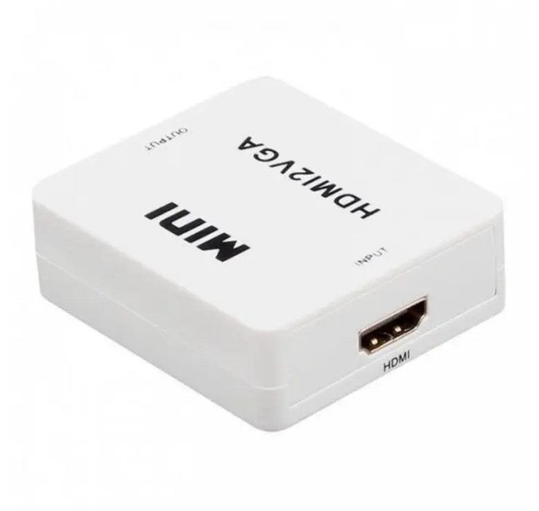 Перехідник HDMI - VGA для передачі відео і аудіо сигналу / 1080p / Білий