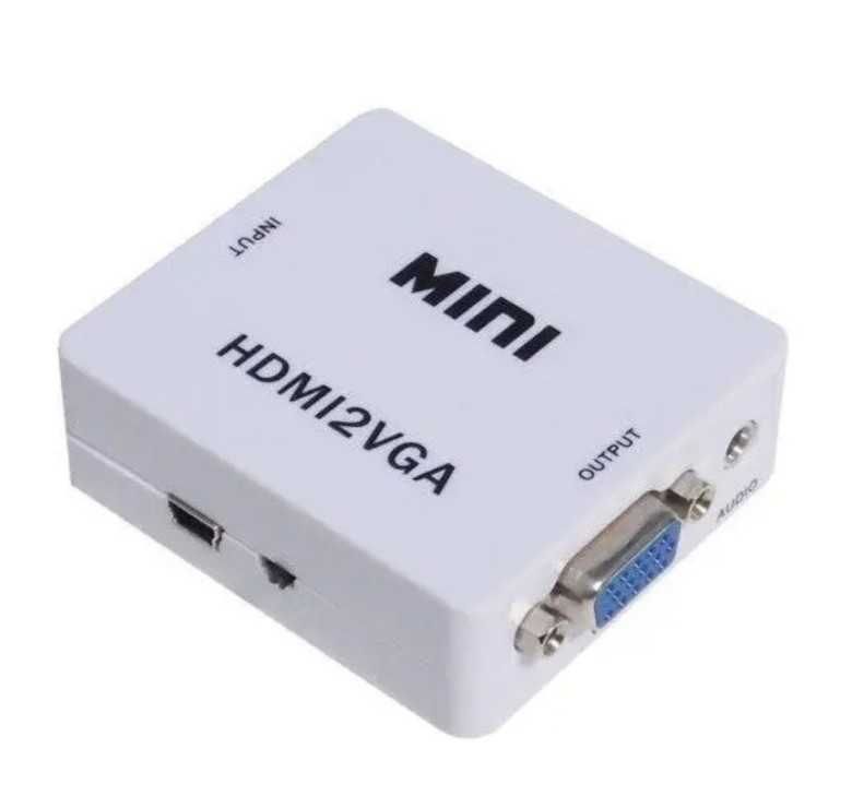 Перехідник HDMI - VGA для передачі відео і аудіо сигналу / 1080p / Білий