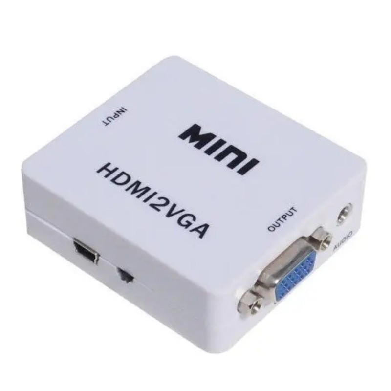 Перехідник HDMI - VGA для передачі відео і аудіо сигналу / 1080p / Білий