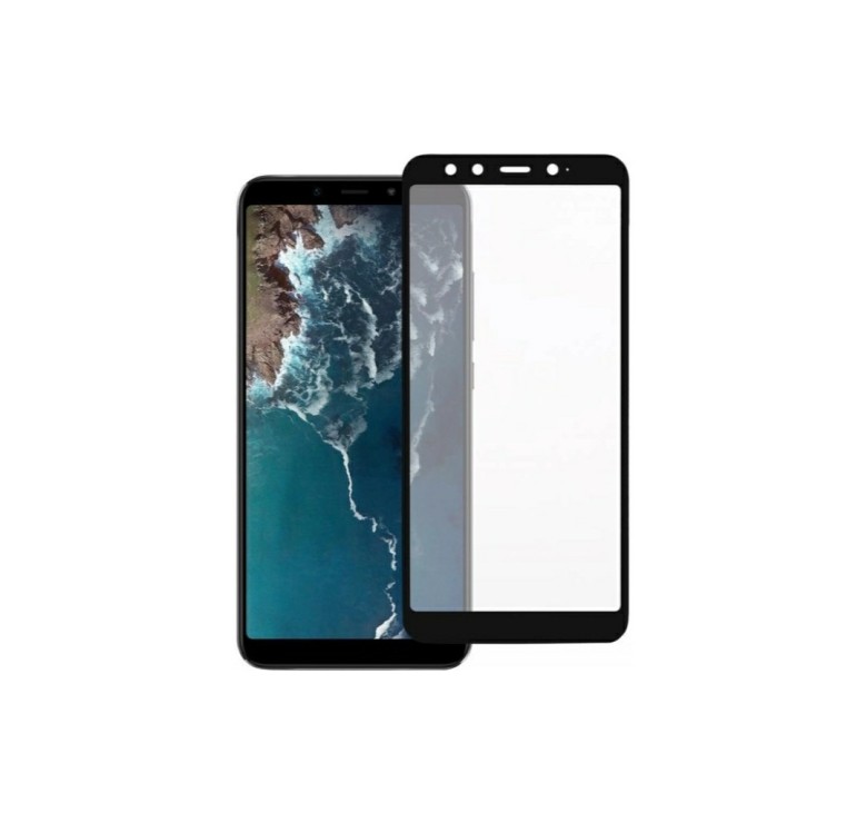 Загартоване захисне скло на Xiaomi Mi 6X / Чорна рамка