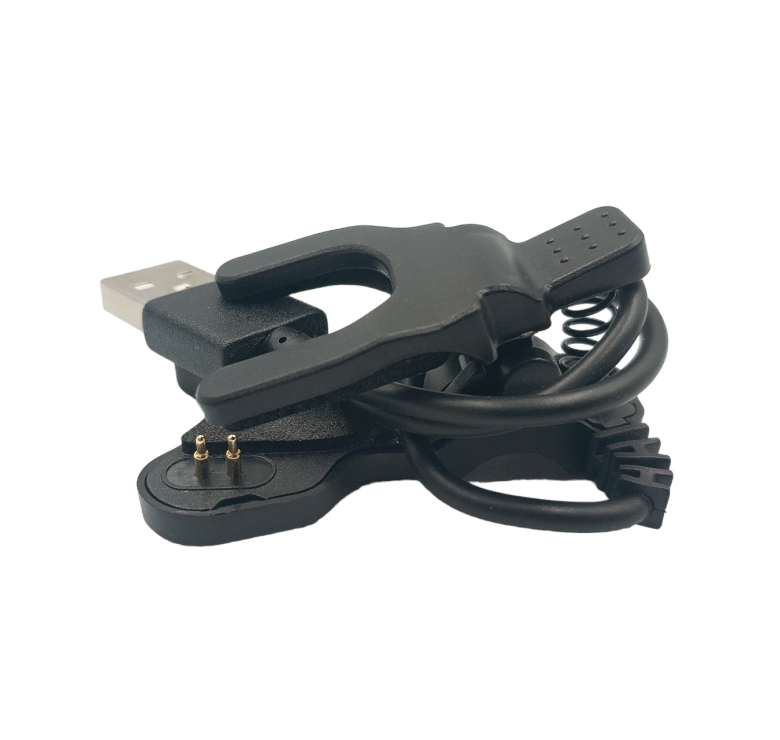 Універсальний USB кабель для зарядки смарт-годинників / 2 Pin, 3 mm / 30 см. / Чорний