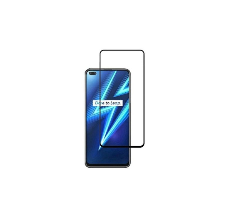 Загартоване захисне скло на смартфон Realme 6 Pro / Чорна рамка