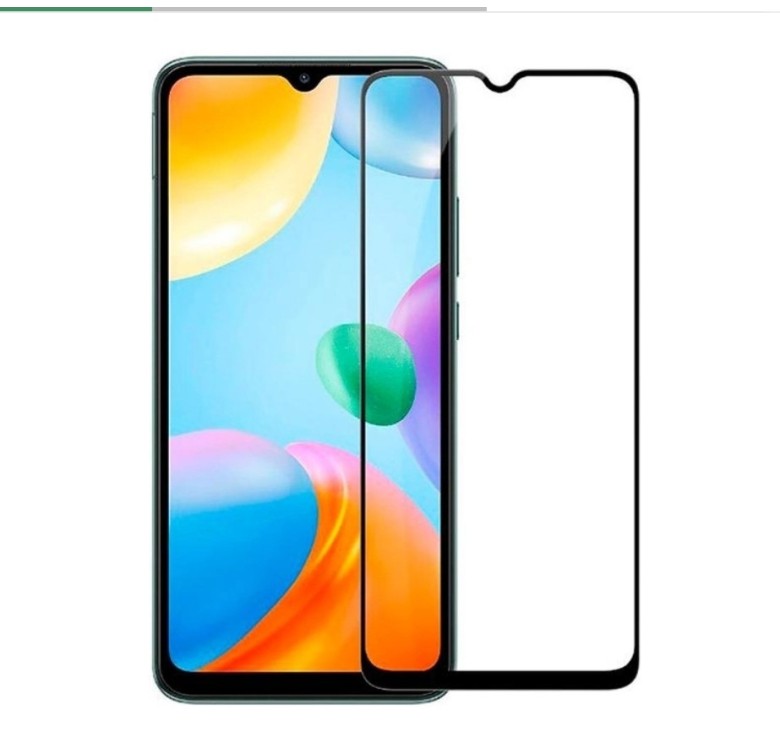 Загартоване захисне скло на смартфон Poco C 40 / Чорна рамка