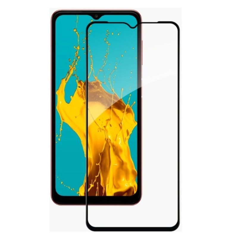Закаленное защитное стекло на смартфон Samsung A04E / Черная рамка