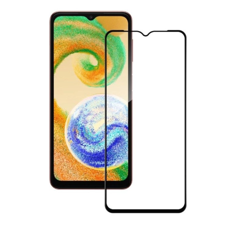 Загартоване захисне скло на смартфон Samsung A04E/ Чорна рамка