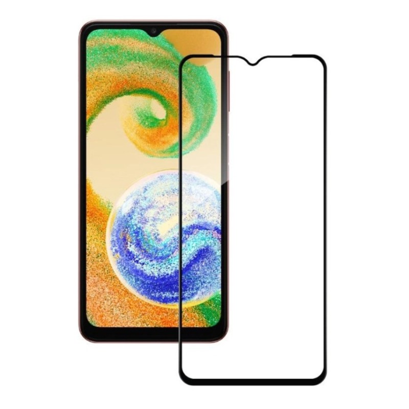 Закаленное защитное стекло на смартфон Samsung A04E / Черная рамка