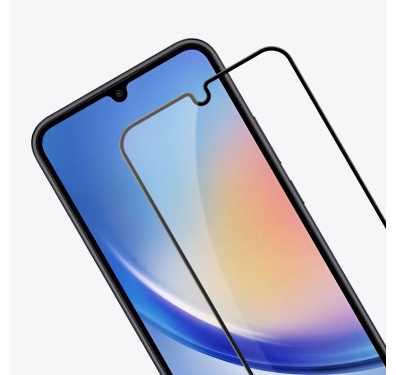 Загартоване захисне скло на смартфон Samsung Galaxy A34/ Чорна рамка