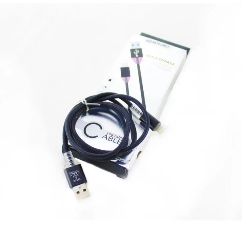 Led-кабель Micro - USB Lightning для смартфонів / 1 м / до 2.4 Ампера / Білий