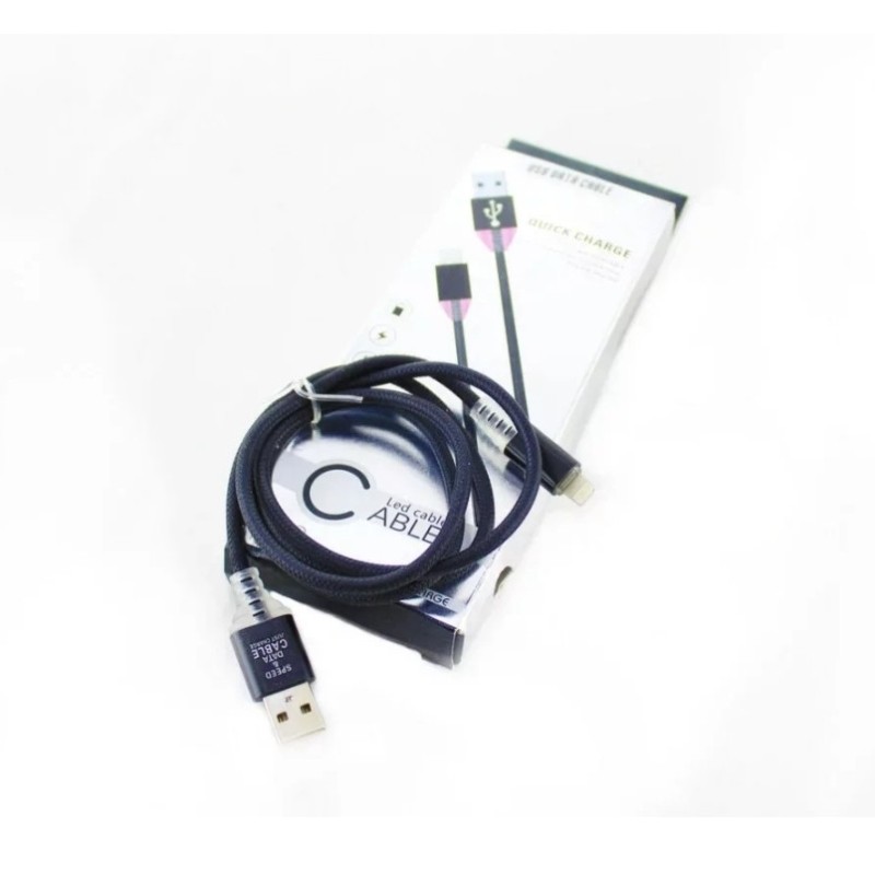 Кабель Micro-USB Lightning Led для смартфонів, довжина 1 м, до 2.4 Ампера, білий