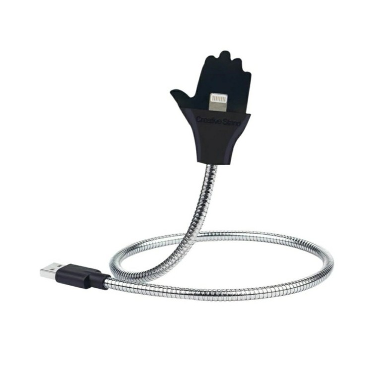 Зарядний гнучкий металевий кабель Cable Data Coil Brace для для iPod mini / Сірий