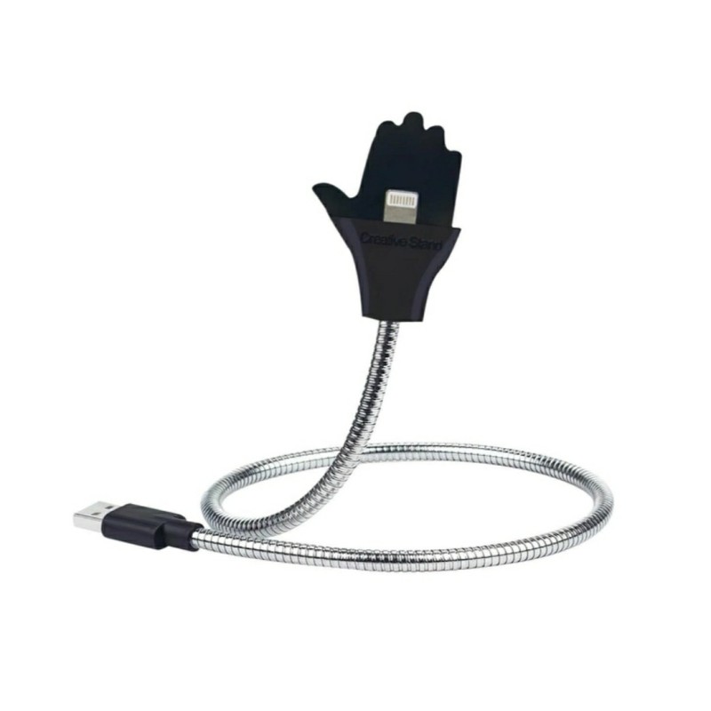 Зарядной гибкий металлический кабель Cable Data Coil Brace для iPod mini / серый