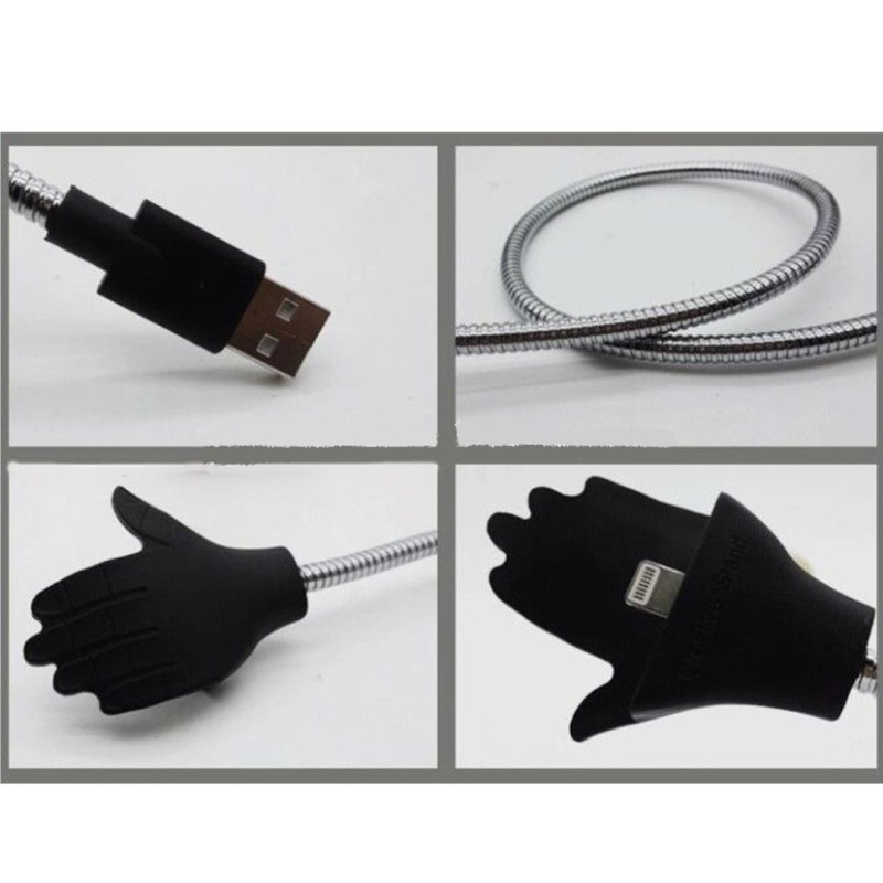 Зарядной гибкий металлический кабель Cable Data Coil Brace для iPod mini / серый