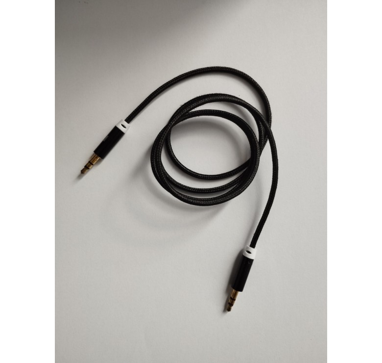 AUX кабель JBL (кабель) для передачі аудіо / Кабель Jack 3.5 mm. / Тканинний кабель / Чорний