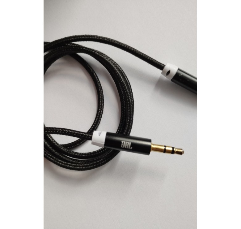 AUX кабель JBL (кабель) для передачі аудіо / Кабель Jack 3.5 mm. / Тканинний кабель / Чорний