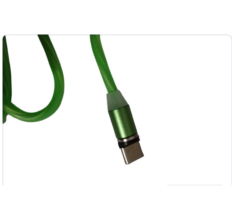 Магнітний кабель/ Type C USB кабель / Кабель 1 метр / USB Data cable / Зелено-салатовий