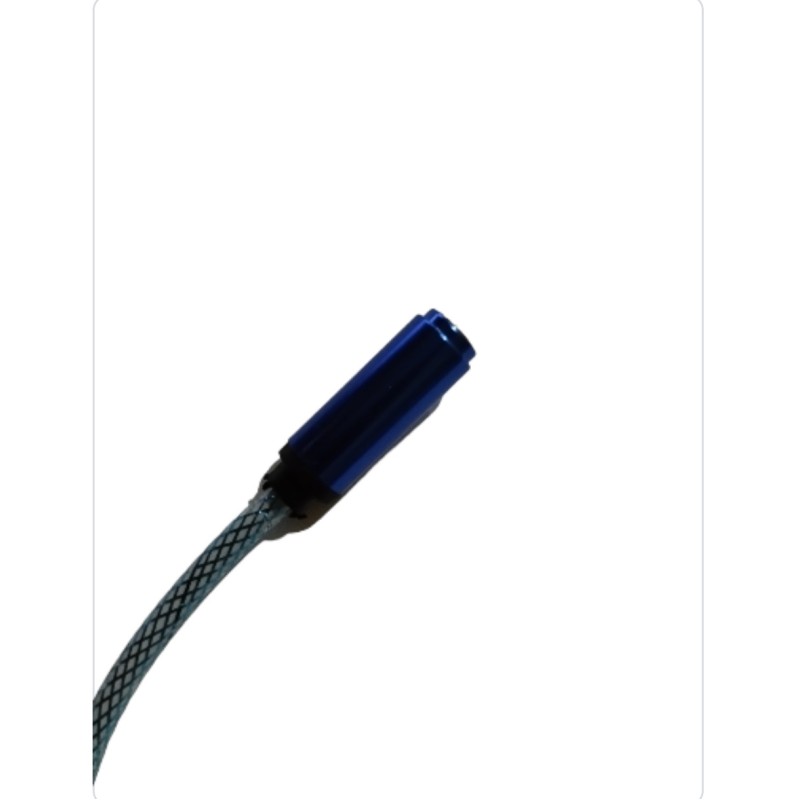 Аудіо AUX кабель, силіконовий, металевий, синього кольору