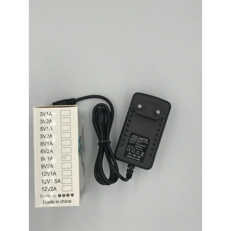 Мережевий зарядний пристрій / Зарядка / 9V 1A / AC/DC Power Adapter 0910 / Чорний