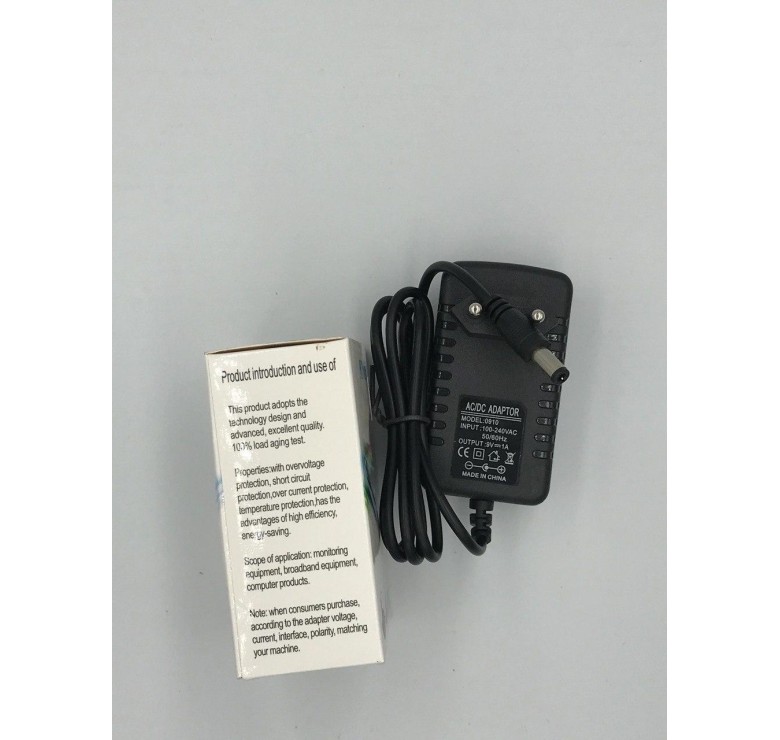 Мережевий зарядний пристрій / Зарядка / 9V 1A / AC/DC Power Adapter 0910 / Чорний