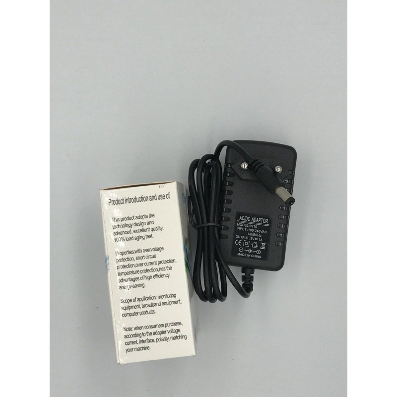 Мережевий зарядний пристрій / Зарядка / 9V 1A / AC/DC Power Adapter 0910 / Чорний