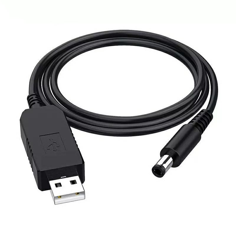 Кабель питания для роутера USB 5V на 9V (DC 5.5x2.5 мм) 1м, Черный