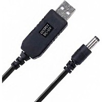 Кабель для живлення роутерів та інших пристроїв 5.5 * 2.5 мм. / USB 5 вольт на DC 12 вольт / 100 см. / Чорний