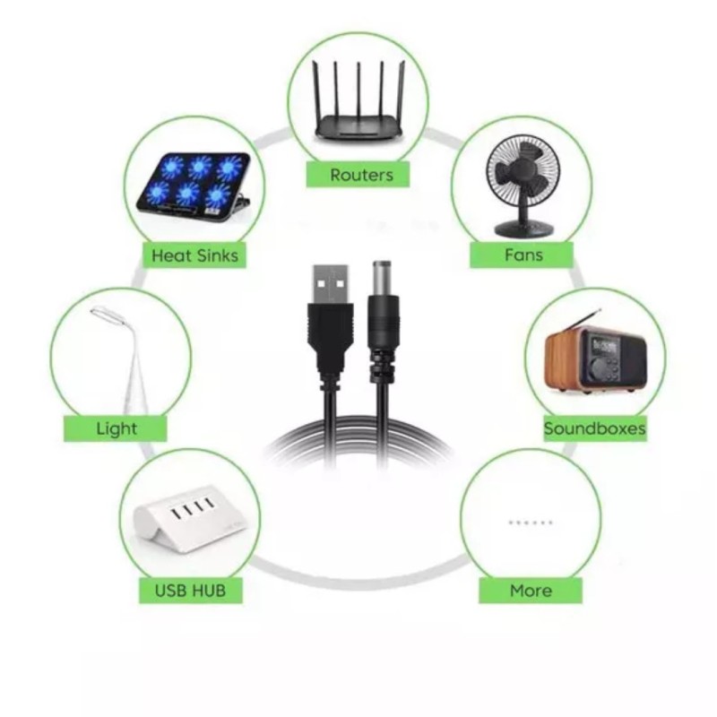 Кабель USB 5V на DC 12V (1м) для роутера від повербанка