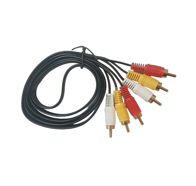 Аудіо кабель з 3 шт. RCA на 3 шт. RCA / 1.2 м. / Чорний