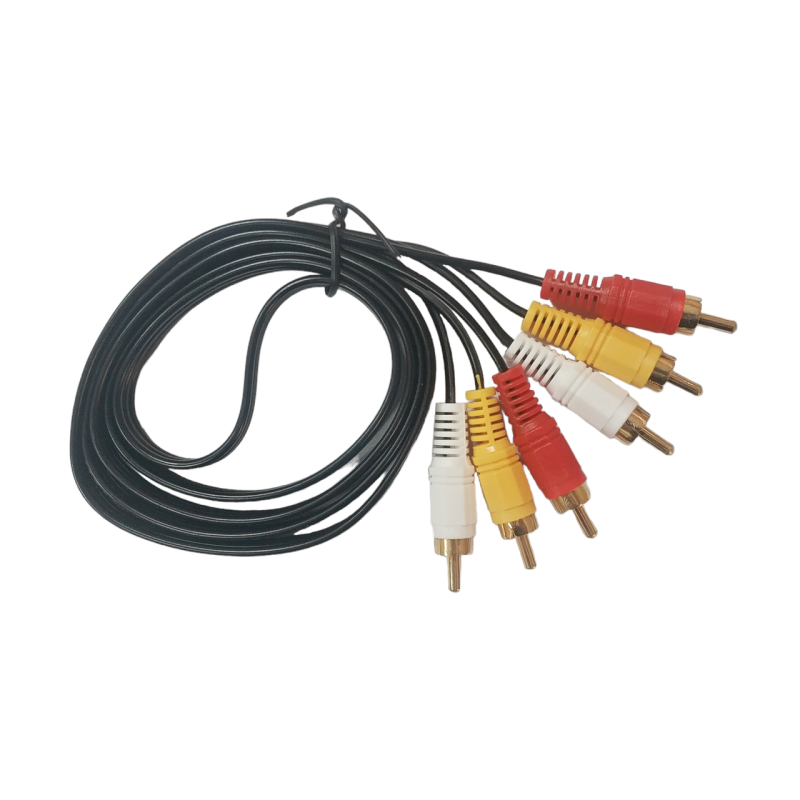 Аудіо кабель з 3 шт. RCA на 3 шт. RCA / 1.2 м. / Чорний