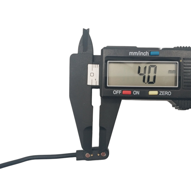 Магнитный USB кабель для смарт-часов на 2 коннектора / 4 мм. / магниты 9 мм. / 60 см. / Черный