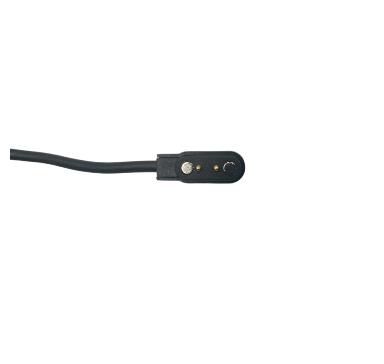 Магнітний USB кабель для смарт-годинників на 2 конектора / 4 мм. / магніти 9 мм. / 60 см. / Чорний