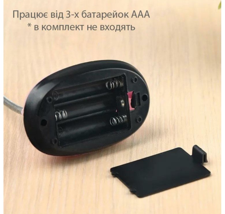 Настільна світлодіодна Led-лампа X-7188 / На батарейках ААА / Розова